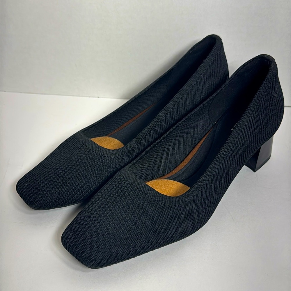 VIVAIA Women's Pumps Melody 2.0 Black Square Toe Chunky Heels Size Eu 41/ US 9